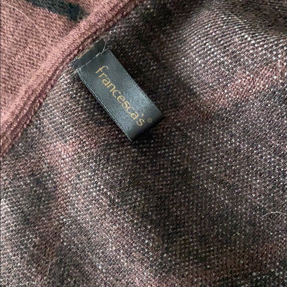 Poncho shawl black and brown shrugs - Picture 3 of 3